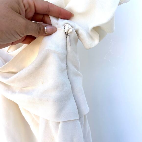 New IRO Ferila One Shoulder Chalk White Mini Cocktail Dress Structural Size 36 4 - Picture 7 of 11